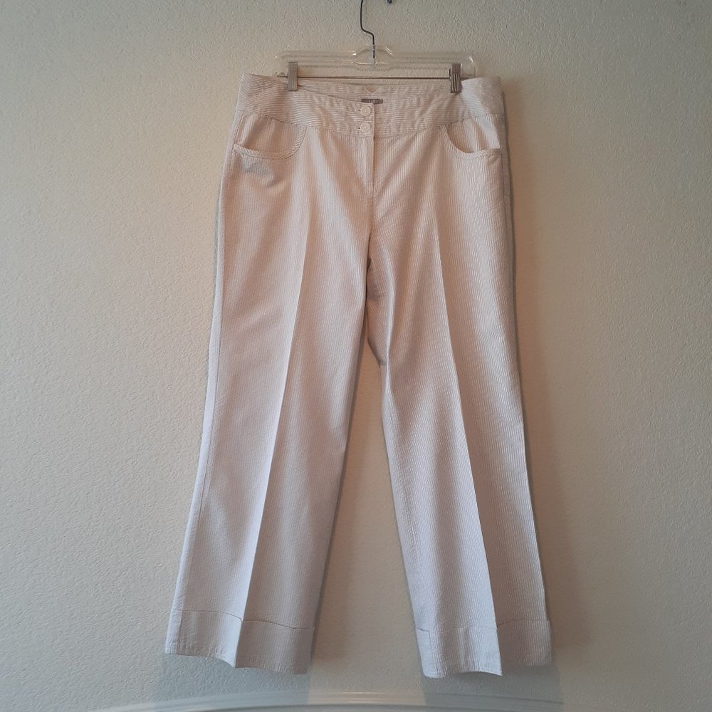 J. Jill Striped Cotton Wide Leg Pants